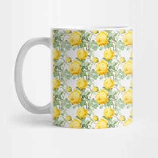 Yellow vintage rose print (small) Mug